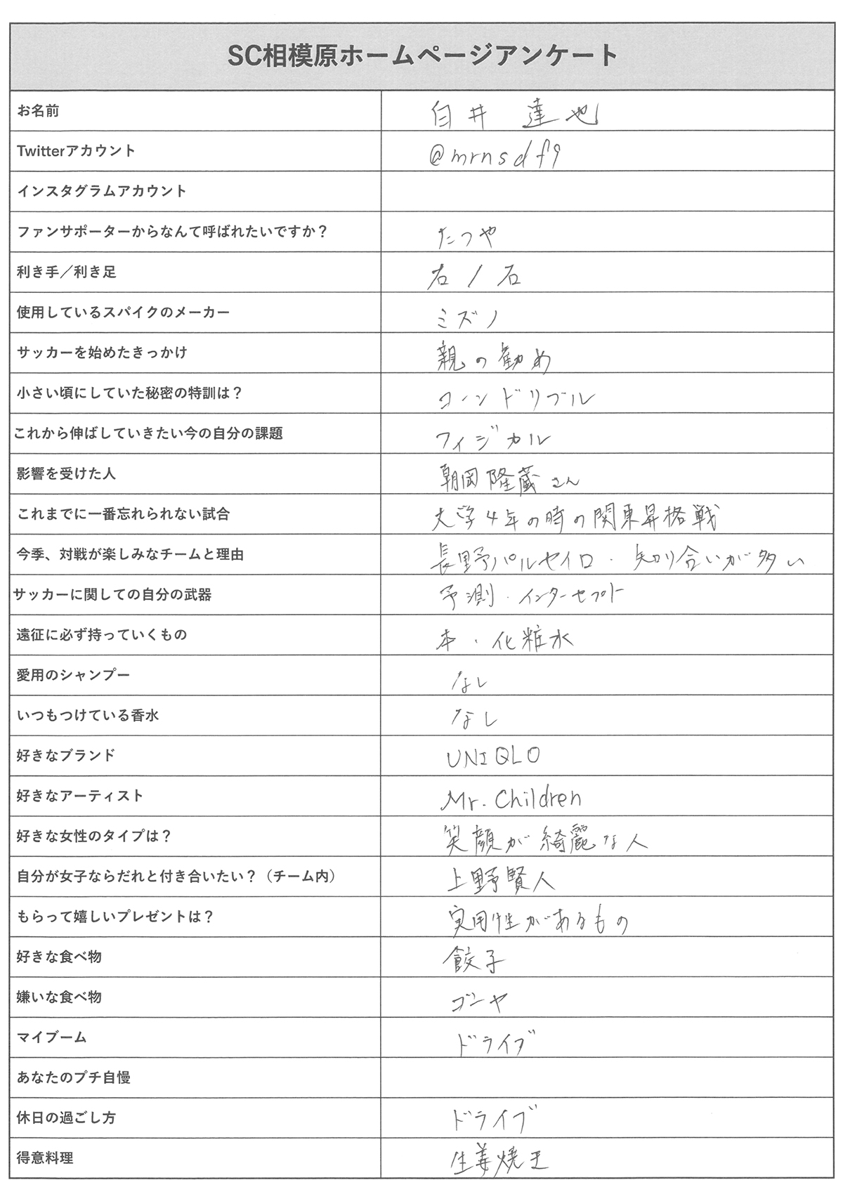 アンケート