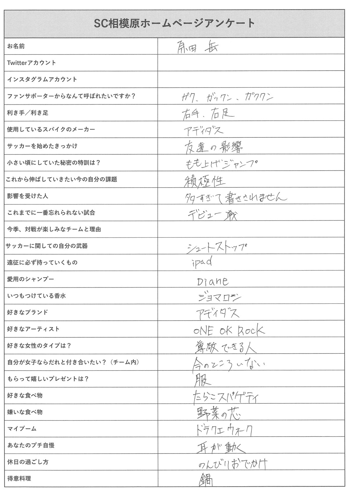 アンケート